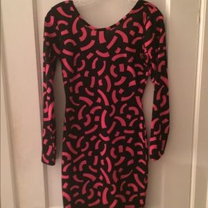Hot pink and black dress