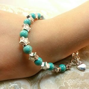 Semi-Precious Stone Heart Bracelet