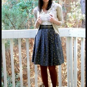 Anthropologie Tracy Reese wool yellow dots skirt