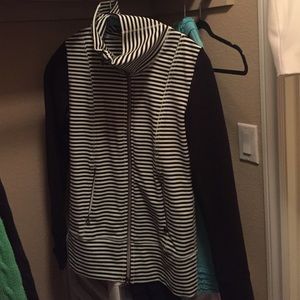 Lululemon green and black striped zip up jacket