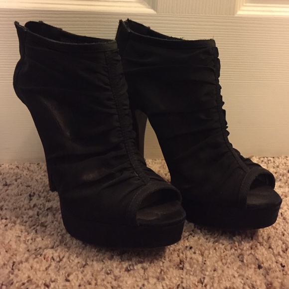 Black sheer heels