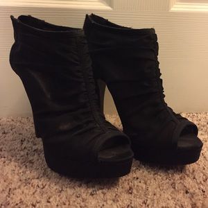 Black sheer heels