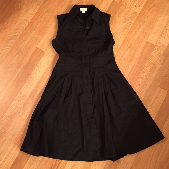 Ann Taylor Loft Button Down black dress - Picture 1 of 3