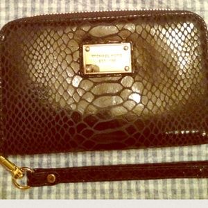 Black python Michael Kors wristlet