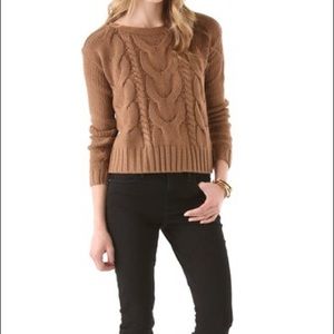 BB Dakota Large Dark Teal Cable Knit Sweater NWT