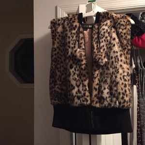 Cheetah furry vest and cheetah boots
