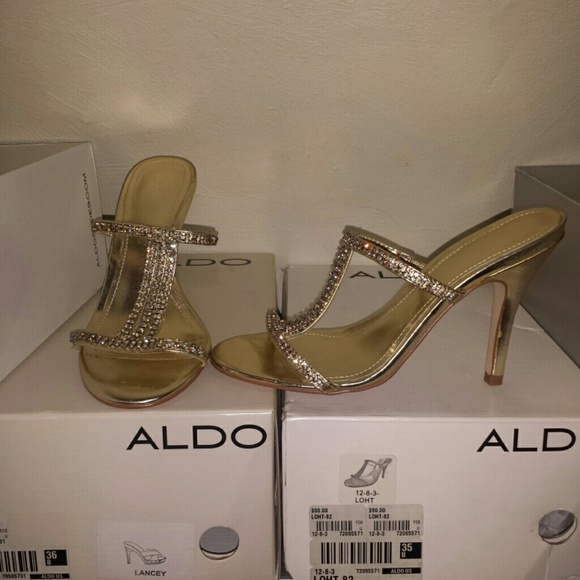 ALDO GOLD RHINESTONES SANDALS