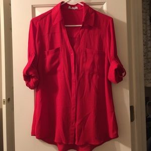 Red Button Down