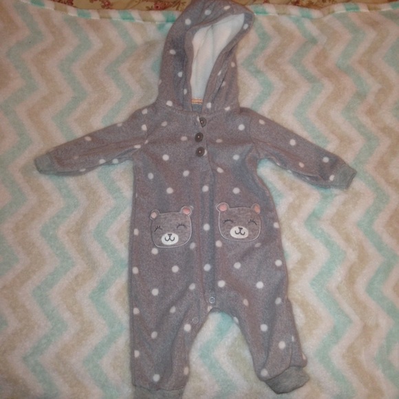 Hooded fleece jumpsuit