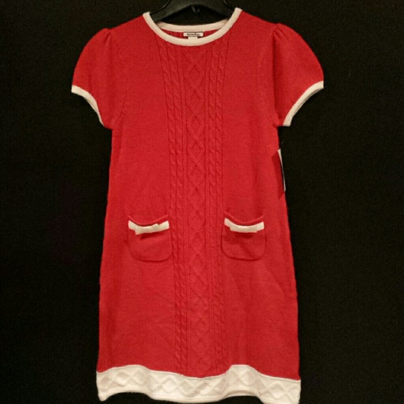 Girls 14/16 Red Sweater dress with short sleeves - Picture 1 of 4