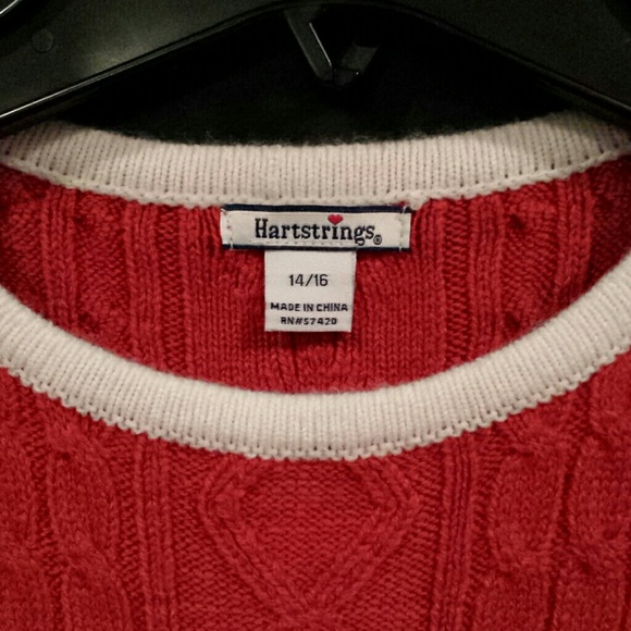 Girls 14/16 Red Sweater dress with short sleeves - Picture 2 of 4