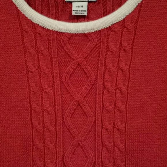 Girls 14/16 Red Sweater dress with short sleeves - Picture 3 of 4