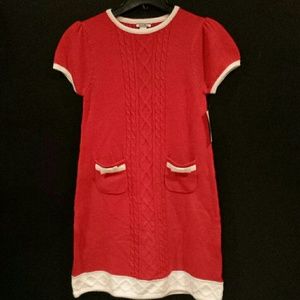 Girls 14/16 Red Sweater dress with short sleeves