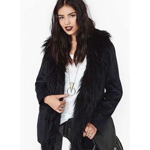 Nasty Gal Almost Famous Coat Black