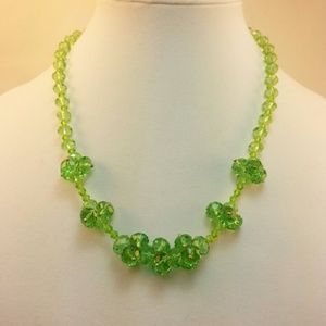 Lime Green Crystal Necklace
