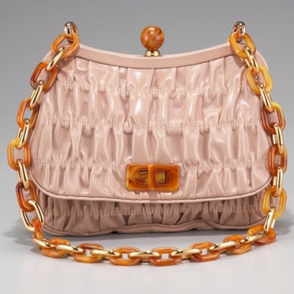 Prada Handbags - Prada Light Pink Capretto Gaufre Shoulder Bag NWT