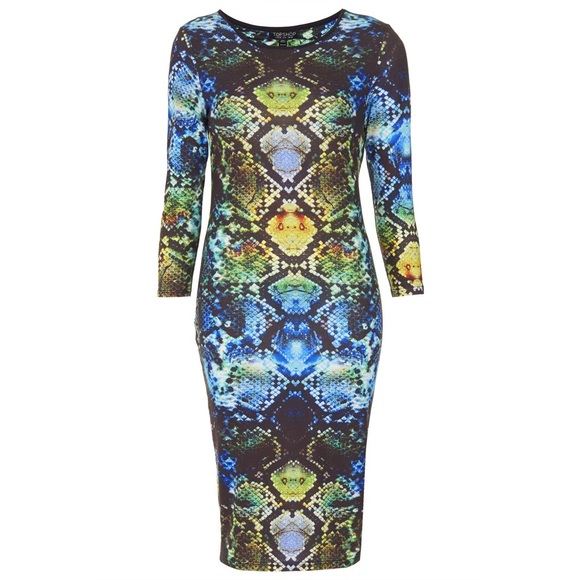 TopShop Snake Print BodyCon Dress