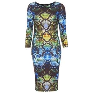 TopShop Snake Print BodyCon Dress