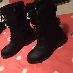 Black combat boots