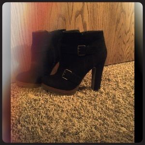 Black high heel boots