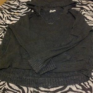 High low wool hoodie