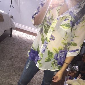 Floral bottom up shirt NEW