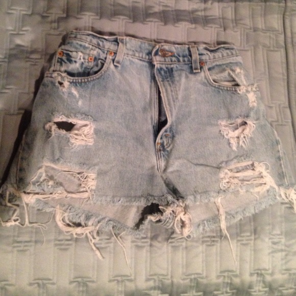Levi's Pants - Levi Strauss ripped high waisted shorts