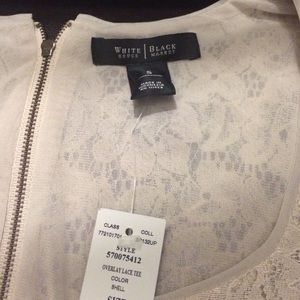 White House black market overlay lace tee