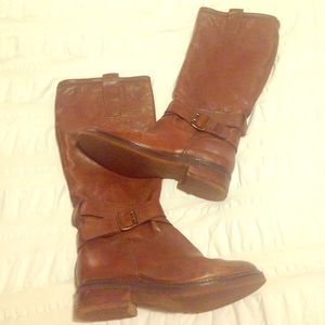 Italian-Made Cognac Leather Riding Boots