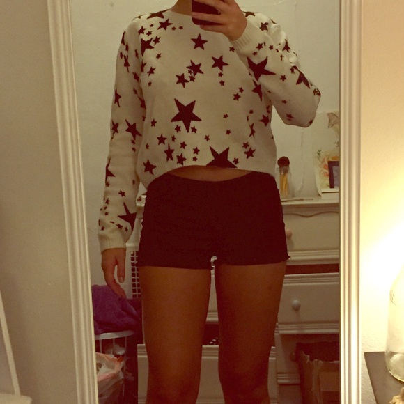 black and white star pattern sweater