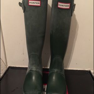 Women's Hunter Dark Olive Green  Tall Rain Boots