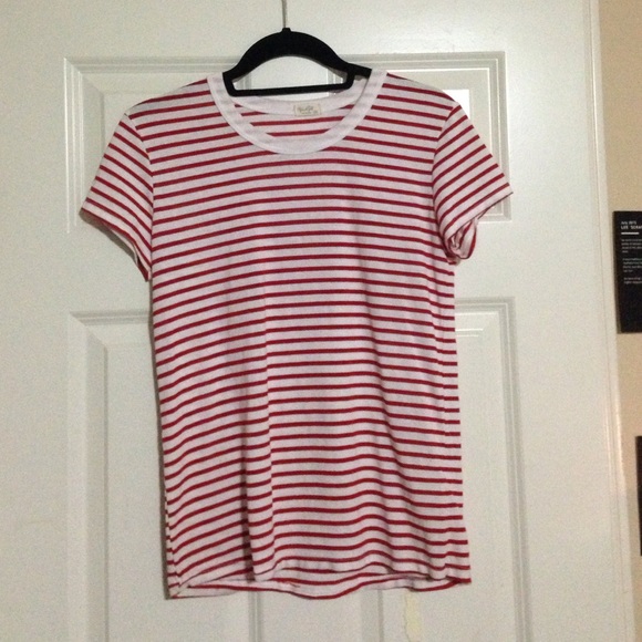 Brandy melville red and white striped shirt clearance