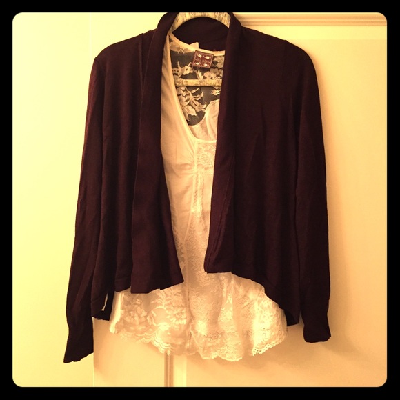 Ann Taylor Loft Sweaters - Burgundy Merlot cardigan