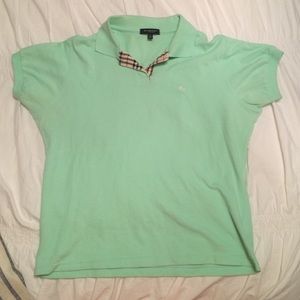 Burberry mint green polo