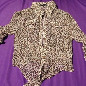 ***Cute pink leopard print tie tank