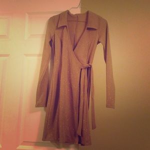 Wrap around nude sparkle dress