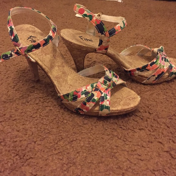 summery canvas and cork heels