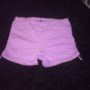 Purple Victoria's Secret spandex athletic shorts