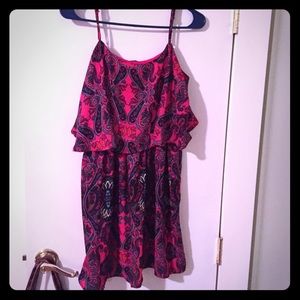 Pink and black paisley dress