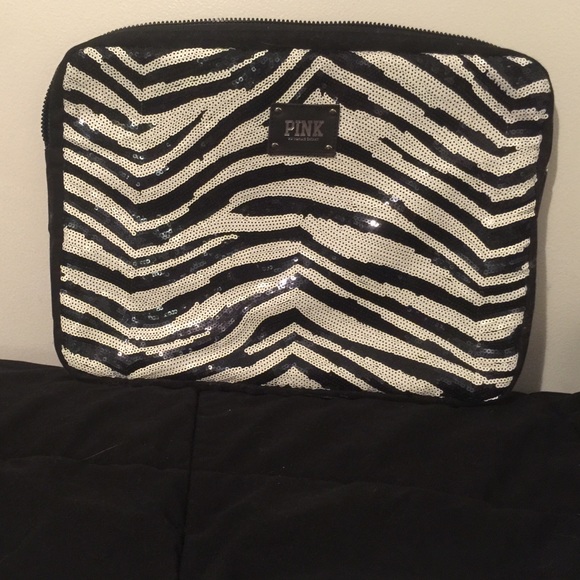 Pink VS sequined laptop case