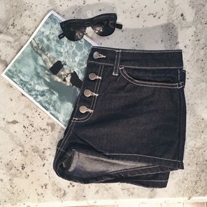 American Apparel Denim Front Button Short
