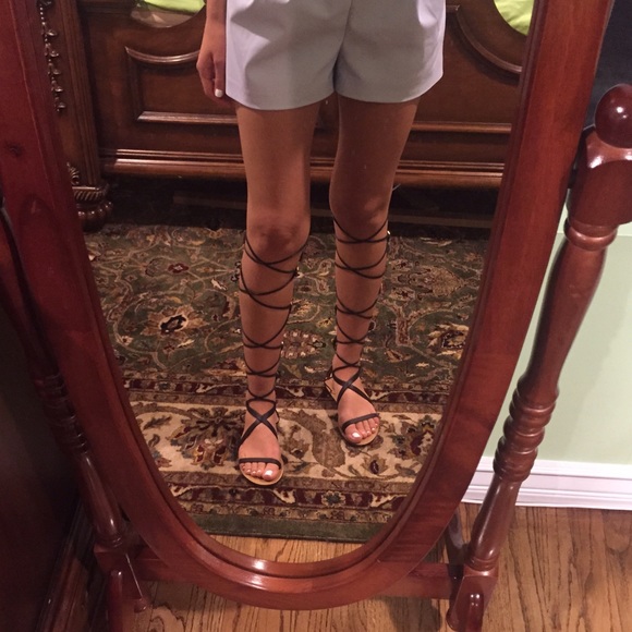 VALENTINO ROCKSTUD LACE UP BLACK GLADIATOR SANDAL - Picture 2 of 2