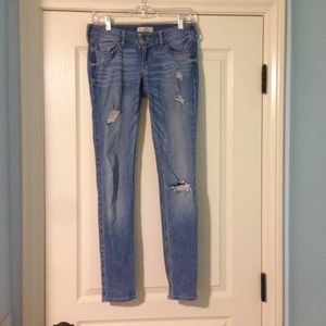 light blue ripped jeans