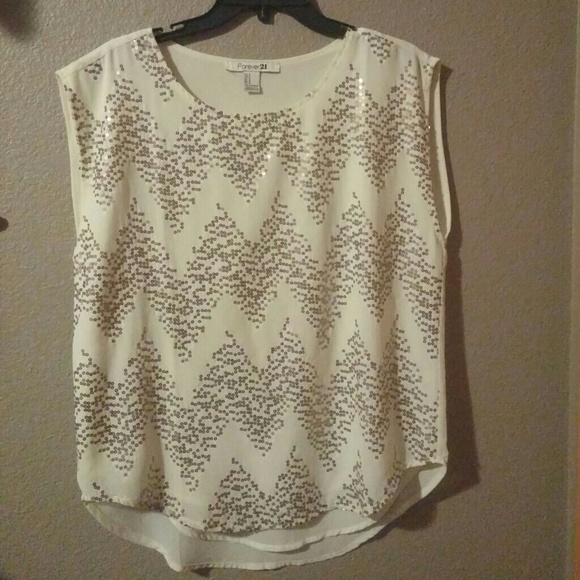 Forever 21 Sequin Chevron shirt