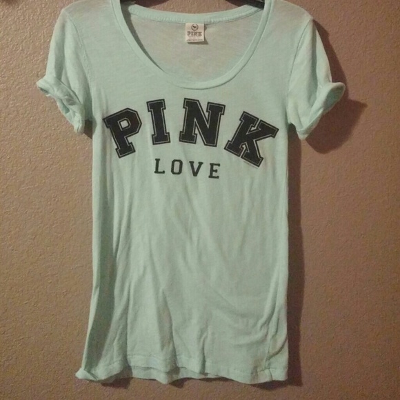 Light aqua PINK Love tee