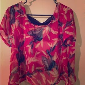 Colorful top with open back