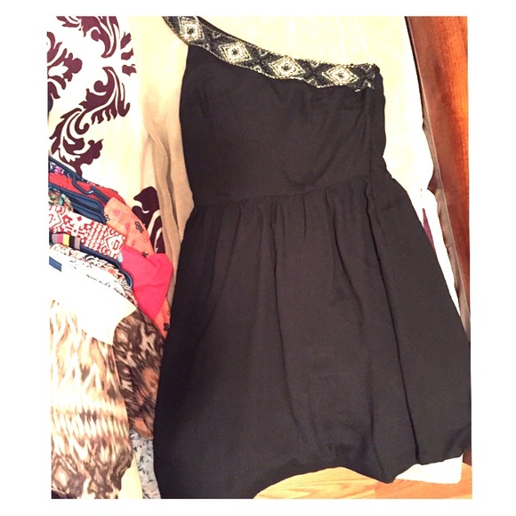 Black mid length dress with great beading
