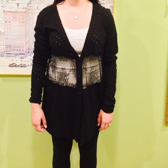 Long black cardigan