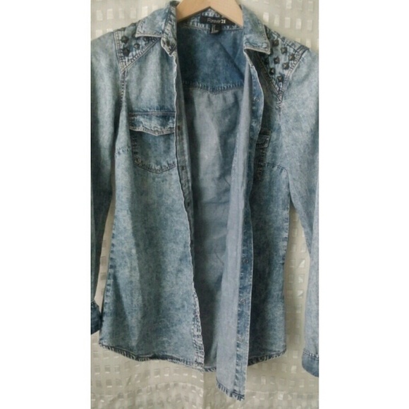 Acid wash jean shirt