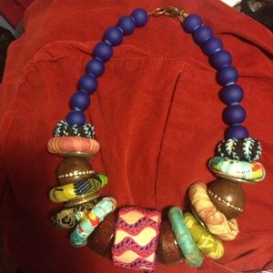 Anthropologie Lenora Dame mixed media necklace